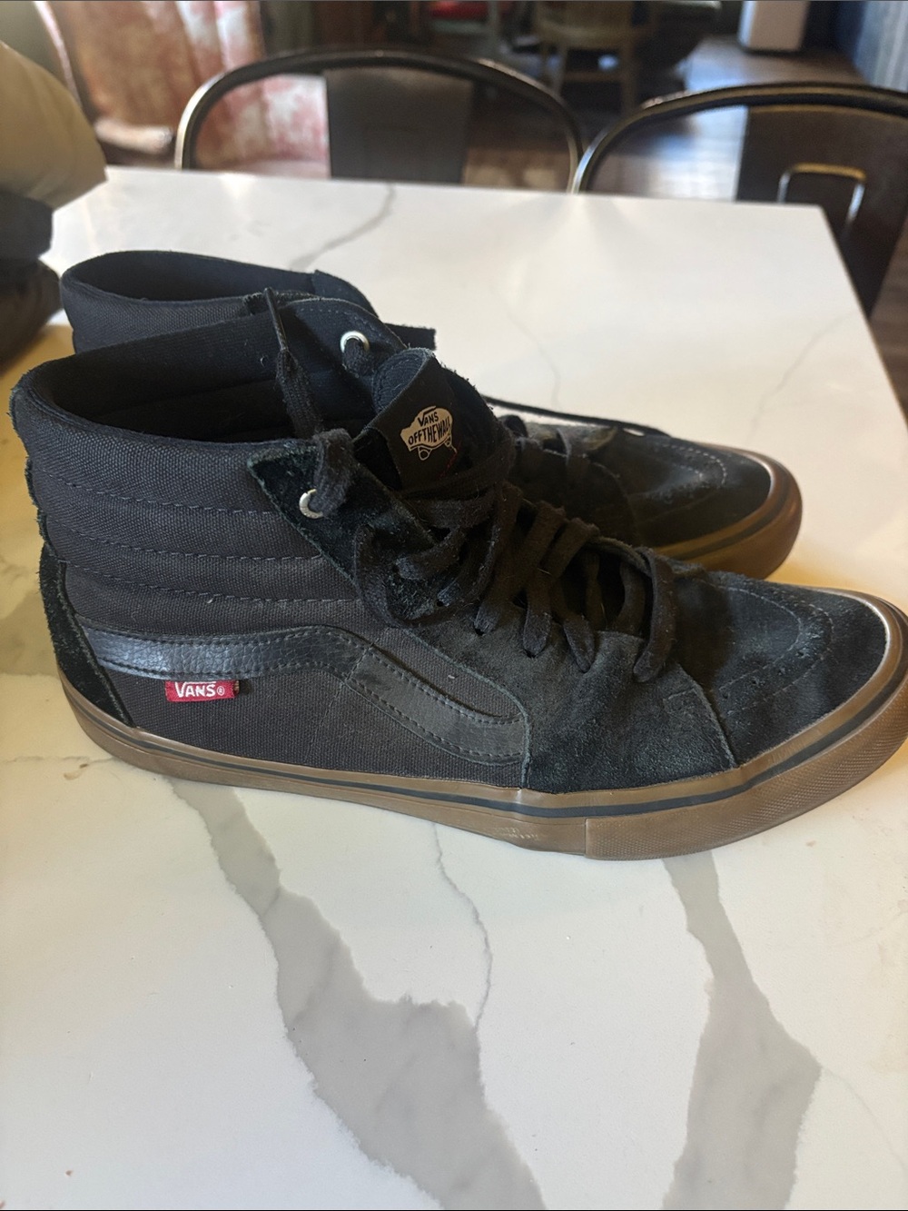 Vans Pro Sk8-Hi Black Gum Skate Shoes Men’s Size 10.5